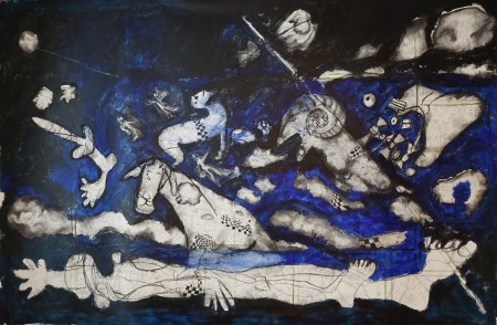 2022 acryl op doek 2.05x1.35m