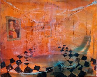 acryl, gemengde techniek op doek, 24x30cmk