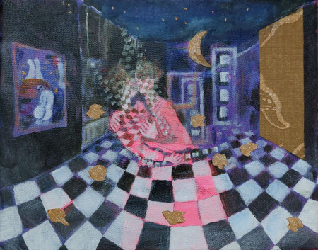 acryl, gemengde techniek op doek, 24x30cm